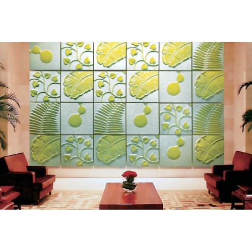 3D Фэшн панно Illusion Rainforest, 8 панелей (600x600 мм), цвет голубой/зеленый (TL), 1220x2460 мм 