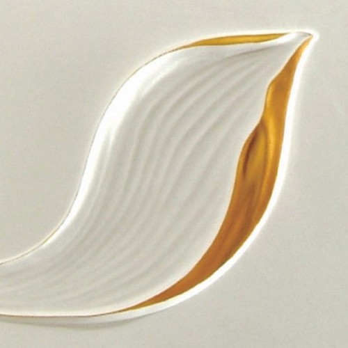 3D Фэшн панель Flowers Dance, 600x600 мм, цвет белый с золотом (HY), пантон White + 872C 