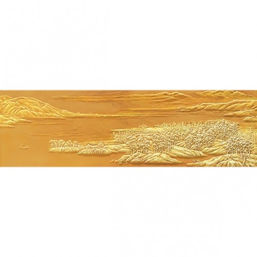 3D Фэшн панель Territry B1, 600x2000 мм, цвет салатовый с золотом (TJ), пантон 458C + 871C 