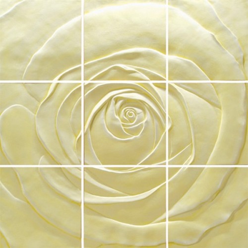 3D Фэшн панно Felicity B, 9 панелей (600x600 мм), цвет кремовый (W-51), пантон 7499C, 1840x1840 мм 