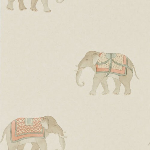 обои бежевые со слонами 216334